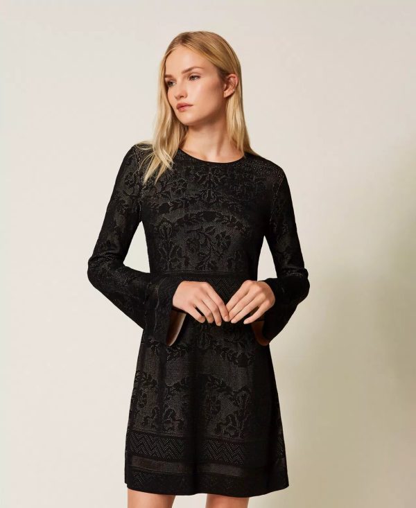 Mini Abito In Maglia Traforato Double Twin Set Abiti Donna 252TP3380AI25.26.