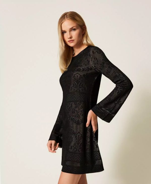 Mini Abito In Maglia Traforato Double Twin Set Abiti Donna 252TP3380AI25.26.