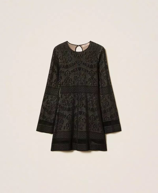 Mini Abito In Maglia Traforato Double Twin Set Abiti Donna 252TP3380AI25.26.