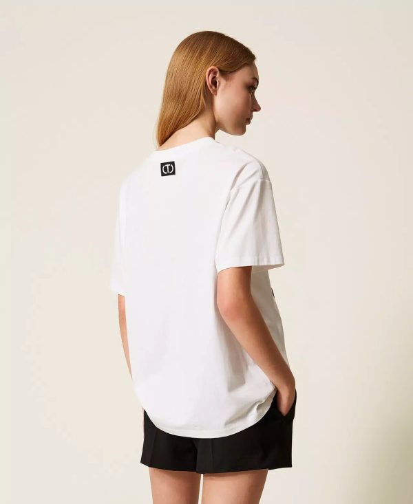 t-Shirt M/c Con Ricamo Twin Set t-Shirt Donna 252TP2053AI25.26.