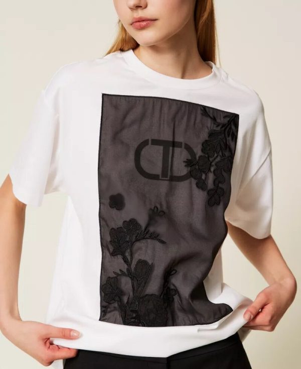 t-Shirt M/c Con Ricamo Twin Set t-Shirt Donna 252TP2053AI25.26.