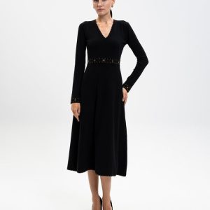 Abito Scollo a v C/applicazioni Hot Fi Twin Set Abiti Donna 252TP3271 AI25.26.