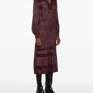 Abito Lungo In Maglia Traforato Double Twin Set Abiti 252TP3381AI25.26.