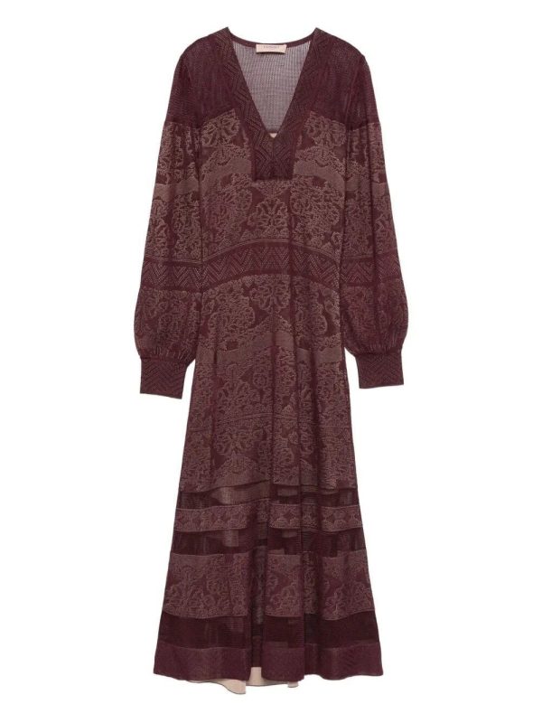 Abito Lungo In Maglia Traforato Double Twin Set Abiti 252TP3381AI25.26.