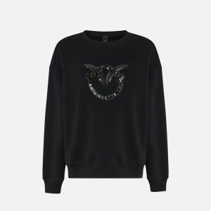 Nelly Maglia Felpa Ricamo Logo Pinko Maglie Donna 100534A2RO AI25.26.