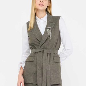 Gilet Cinturato C/ Accessorio Liu Jo Gilet Donna CF5259T054AAI25.26.