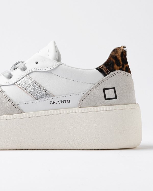 Court Platform V. Calf White-Leopar D.a.t.e. Sneakers Donna W431-CP-VC-WDAI