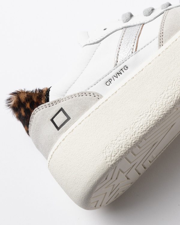 Court Platform V. Calf White-Leopar D.a.t.e. Sneakers Donna W431-CP-VC-WDAI