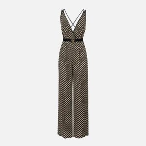 Tuta in georgette con stampa a rombi tu03551e2 Elisabetta Franchi pe25