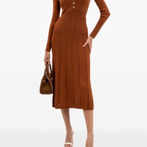 Abito In Maglia Punto Effetto Riga Twin Set Abiti Donna 252TP3110AI25.26.