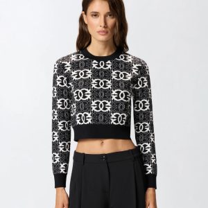 Gypsies Cropped Jacquard In Tu Pinko Maglie Donna 106041A2YDA25.26.