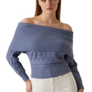 Ls Off Shldr Cable e Guess Maglie Donna W5BR55 Z2ZK2.AI2526.