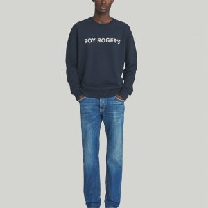 Crew Neck Man Sweater Brushed Logo w Roy Rogers Felpe Uomo RRU90005CN66XXXX
