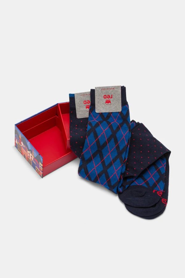 Calza Lunga Uomo Argyle e Puntaspillo Red Calze Uomo 64254G2